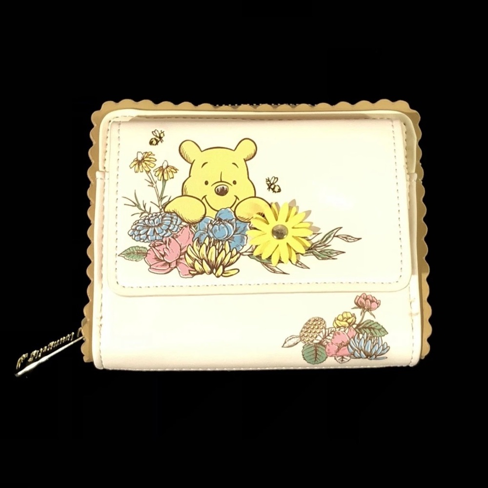 Loungefly Disney Winnie the Pooh Botanical Garden 3D Flower Small Yellow Wallet - Picture 2 of 8